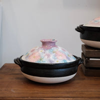 Setoware Flower Donabe Claypot - Purple
