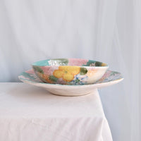 Seto Ware Flower Turquoise Pasta Plate