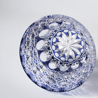 Edo Kiriko Whisky Glass Rock Glass "Large Chrysanthemum" Purple by Junichi Nabetani, Master of traditional crafts