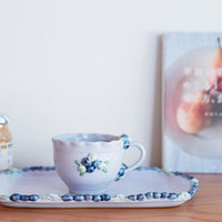 Aiko Miura 三浦愛子 Blue Berry Mug with Rectangle Plate - Purple AM08