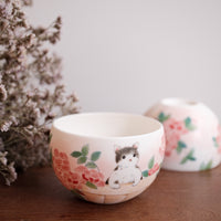 Baizhi Studio - Wild Rose Cat Coffee/Tea Egg Shape Cup