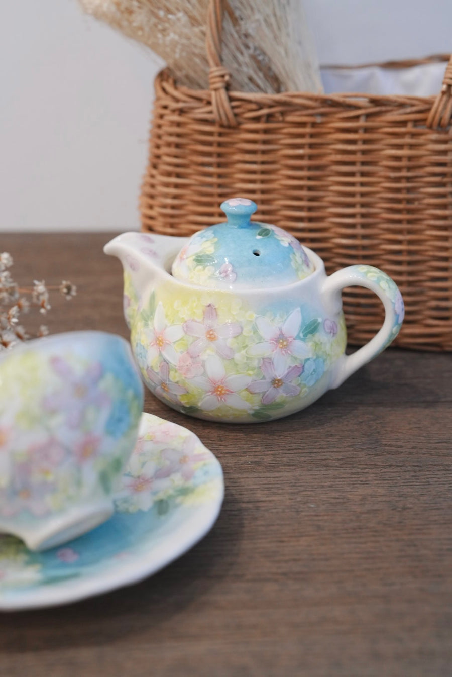 Seto Ware Flower Teapot