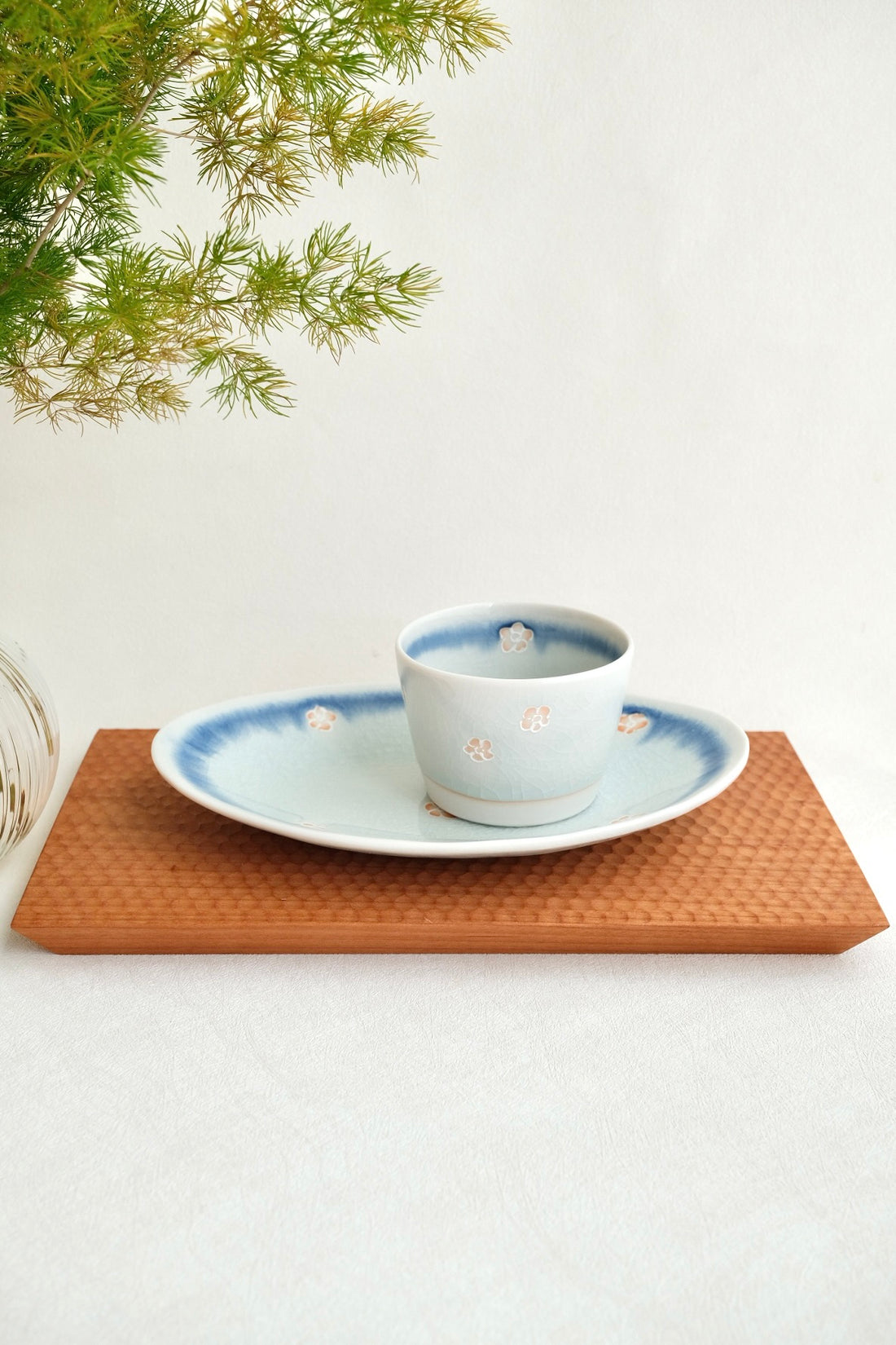Mino Ware Sakura Free Cup and Plate