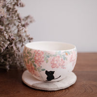 Baizhi Studio - Wisteria Black Cat Coffee/Tea Egg Shape Cup