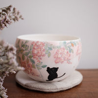 Baizhi Studio - Wisteria Black Cat Coffee/Tea Egg Shape Cup