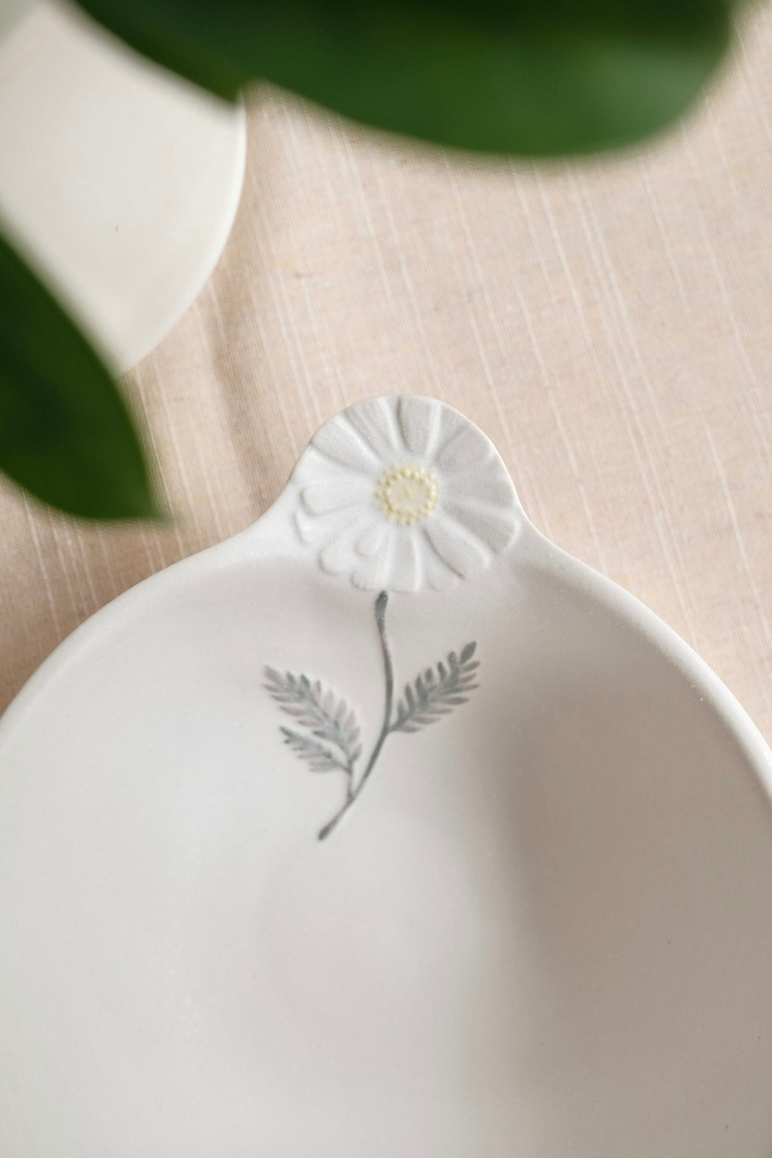 Mashiko Pottery Yoshizawa White Flower Bowl