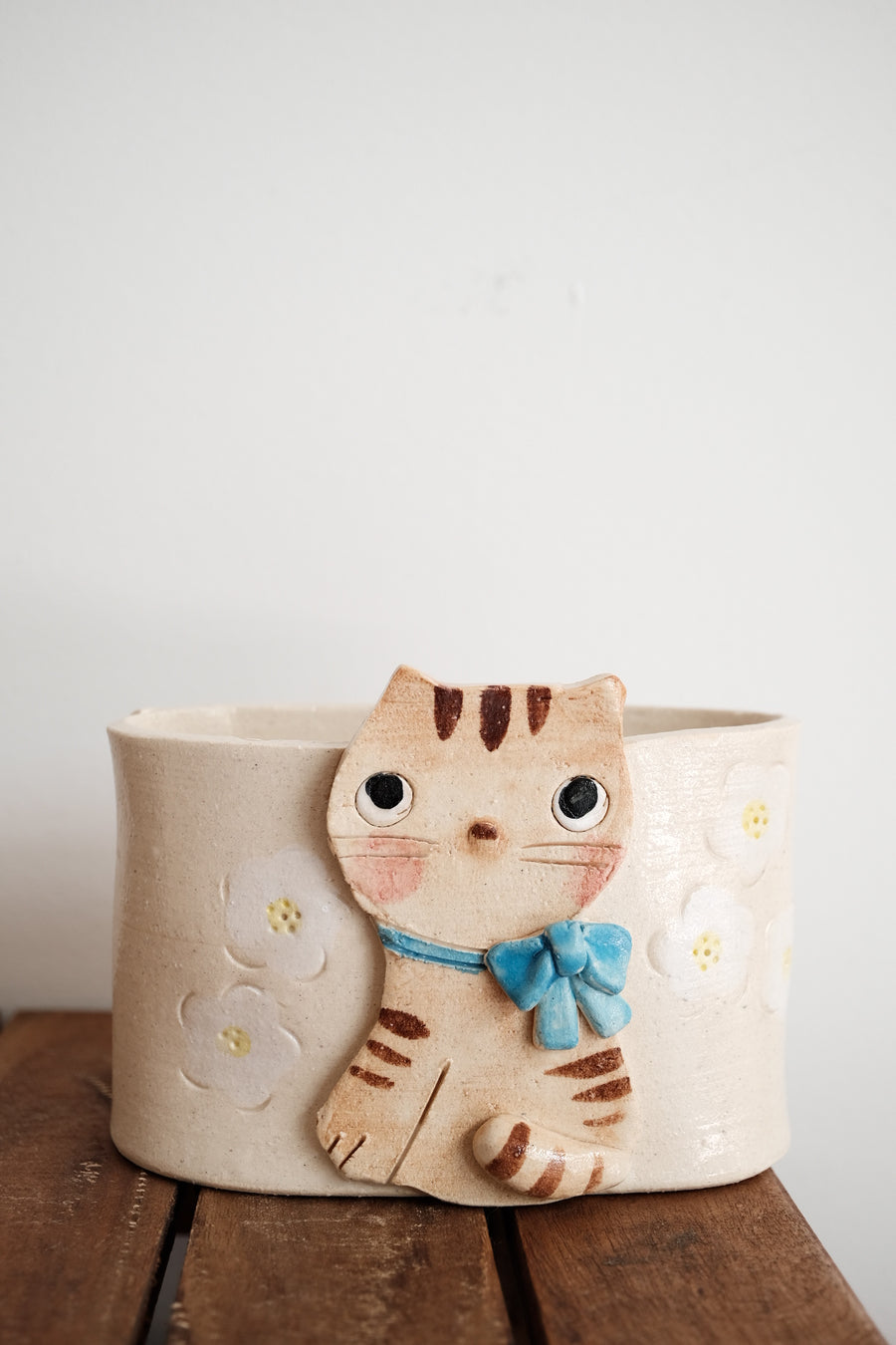 Craftman House Handmade Ceramic Cat Incense Holder