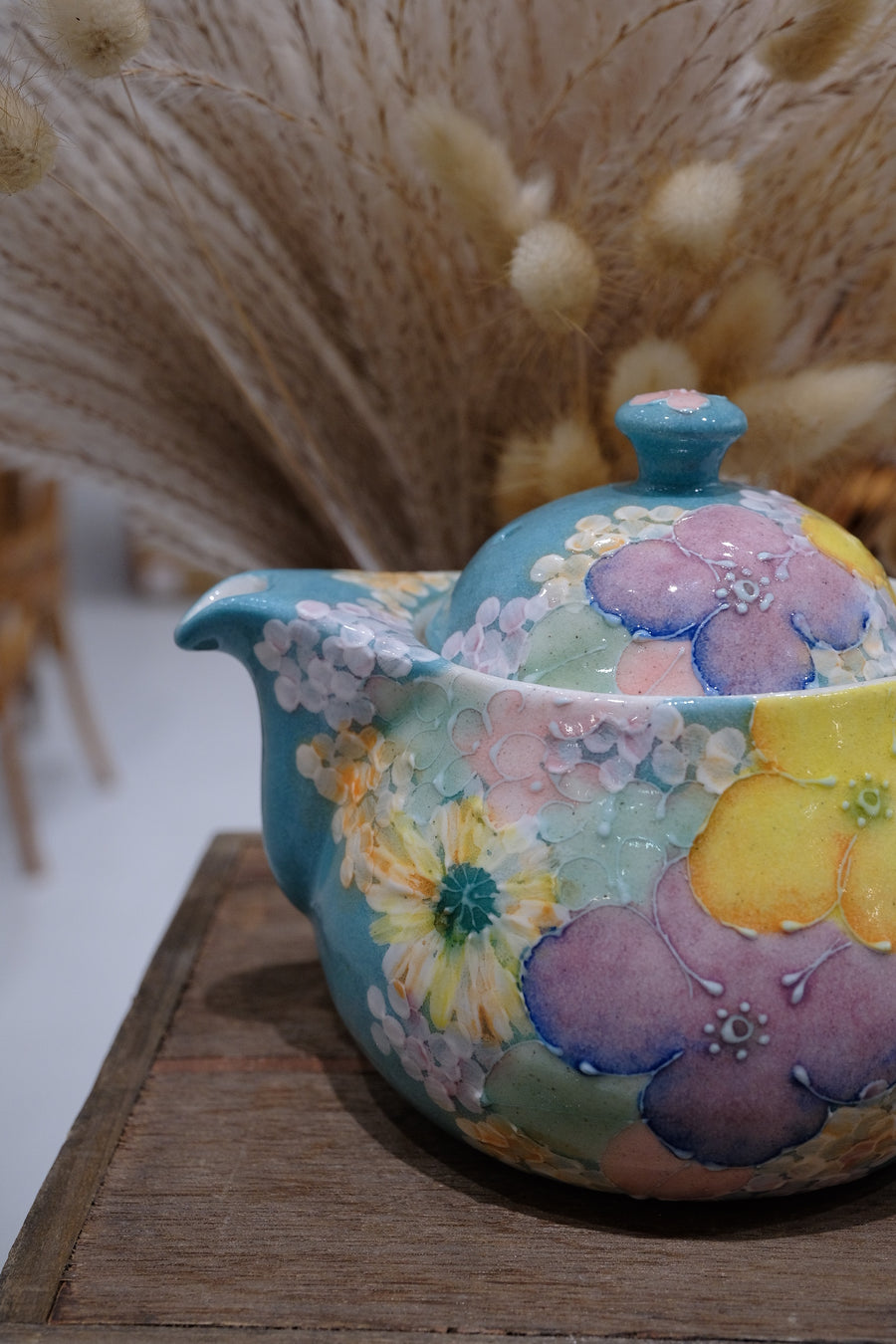 Seto Ware Flower Teapot