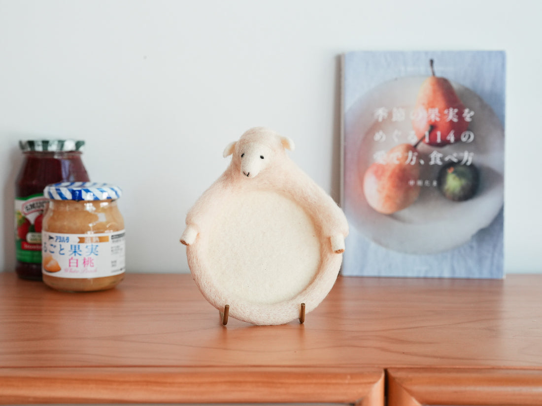 Aya and Yoshiko Wool Felt Animal Coaster - Sheep YS06