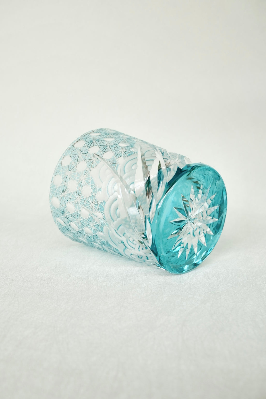 Harisho Yamada Glass - 漣-sazanami Whiskey Crystal Glass - Light Blue