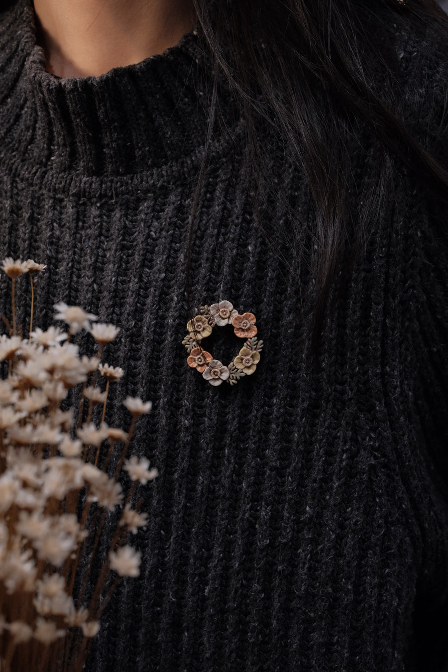 Michi Ito 伊藤三智- Brooch - Poppy Wreath M24