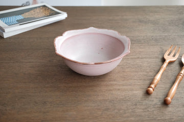 Norio Nakabayashi 中林範夫 Medium Floral Shaped Bowl - Pink NN02
