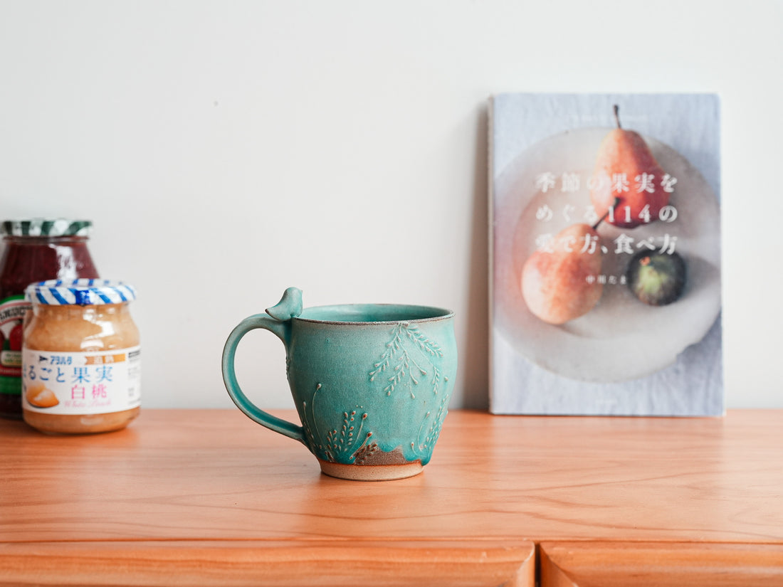 Satomi Motohashi 本橋里美 Bird Mug - Blue SM10