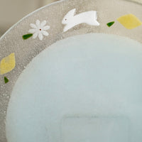 Fuji Glass Studio Blue Rabbit Lemon Flower Plate 18cm