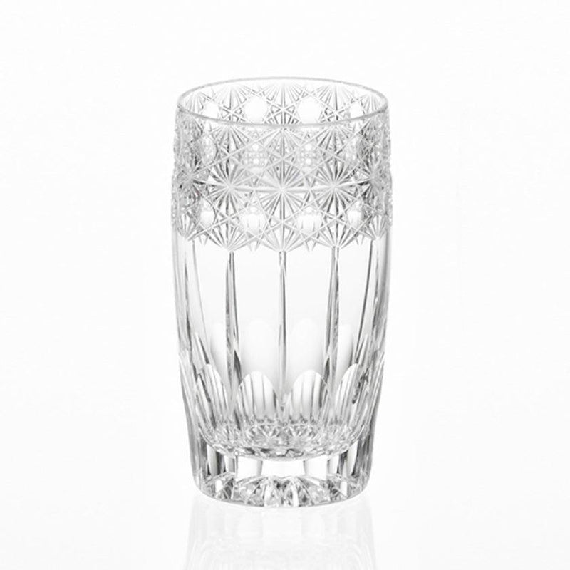 Kagami Crystal - Slim Glass, Edo Kiriko "Koka (Shining flowers)" White