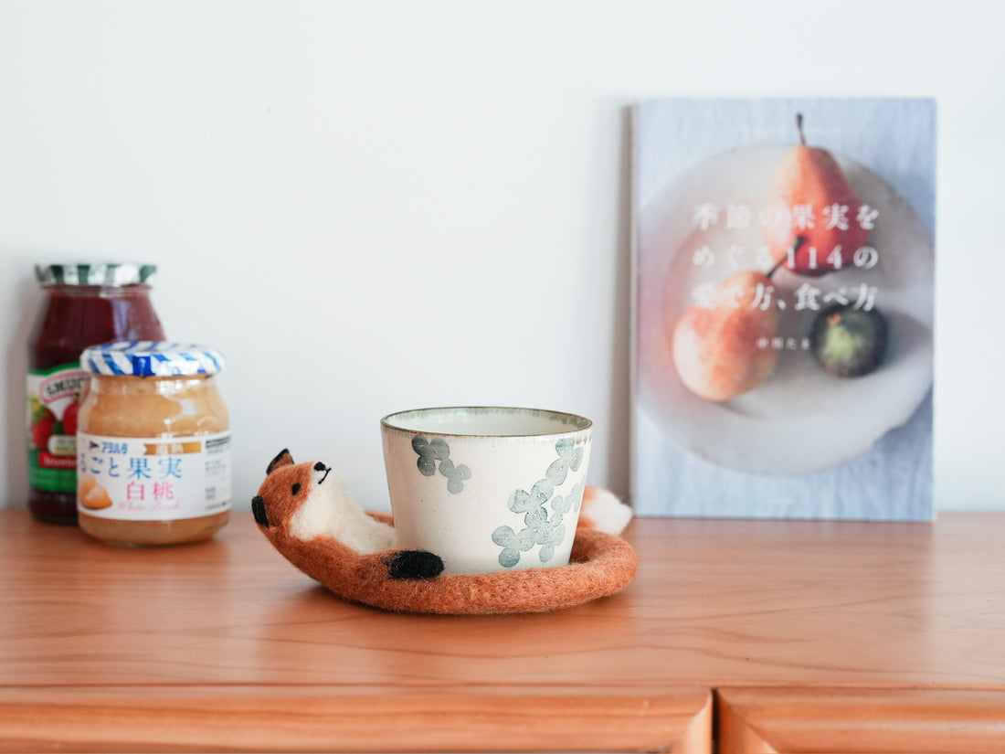 Aya and Yoshiko Wool Felt Animal Coaster -  Fox YS11