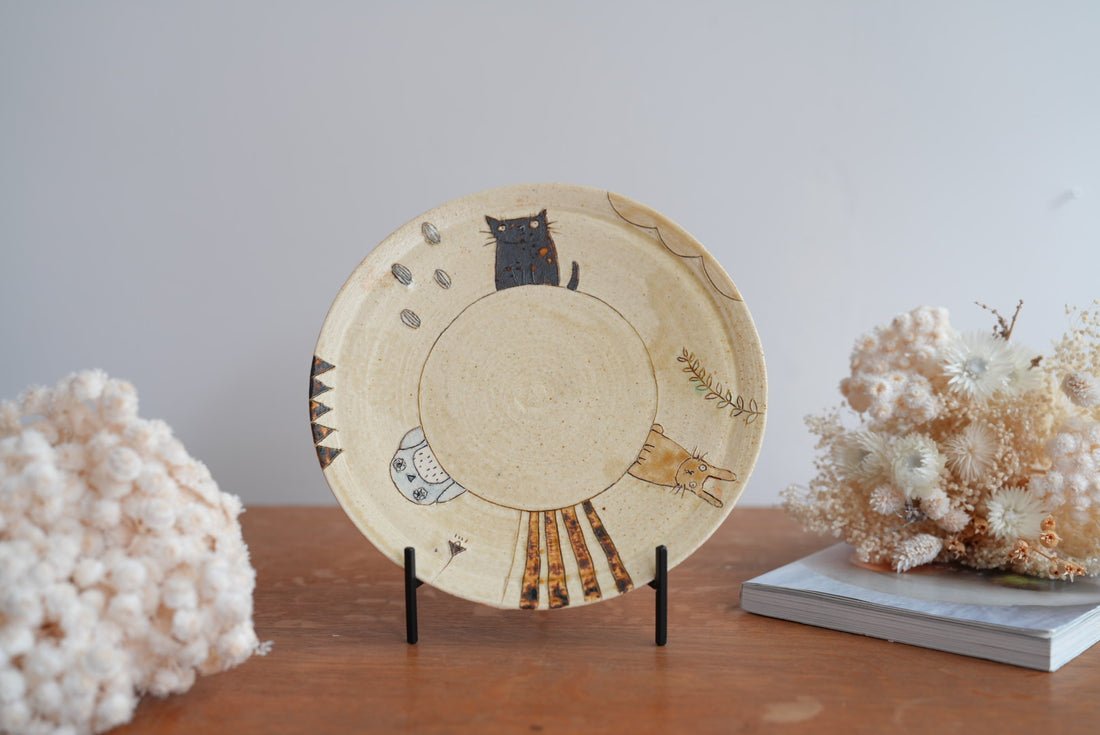 Shoko Hirano 平野照子 Cat Large Plate SR13 #6