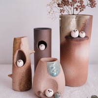 Shigaraki Ware Miniature Owl Vase