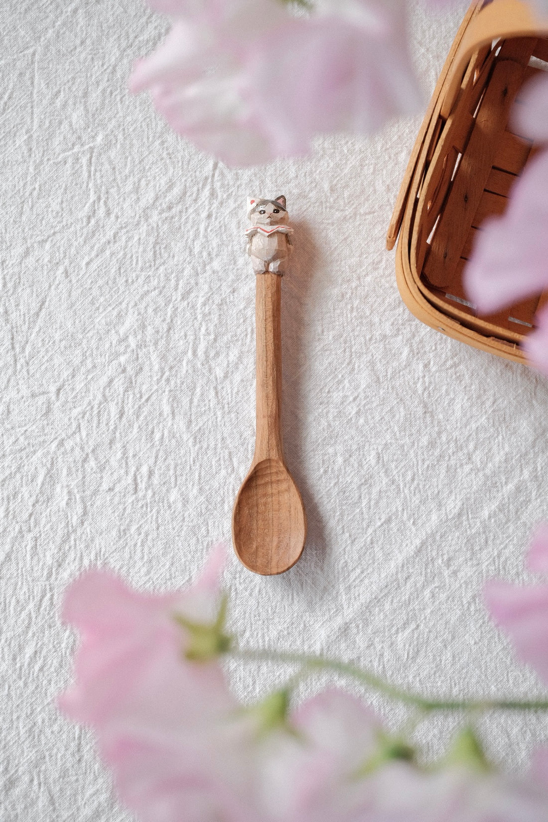 Ayataro Large Spoon - Cat with White Hat - aya10