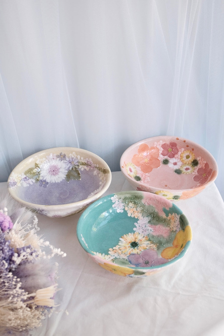 Seto Ware Flower Deep Plate