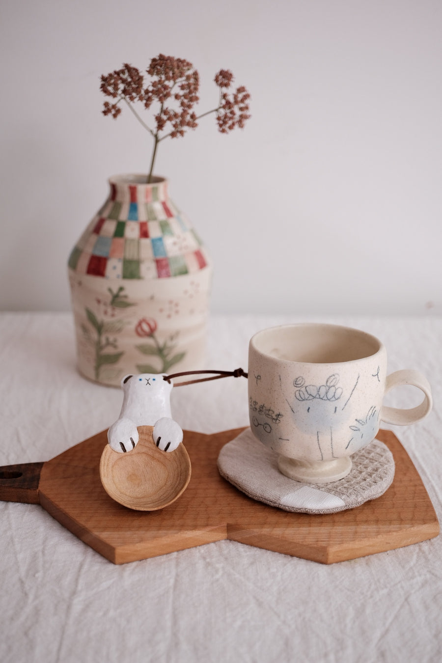 Japanese Linen Round Coaster