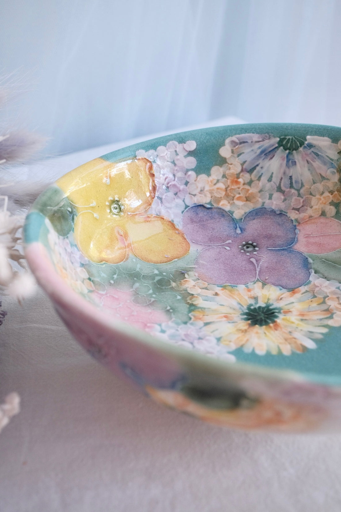 Seto Ware Flower Deep Plate