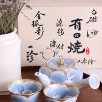 Arita Ware Peony Teapot and teacups gift set - Blue