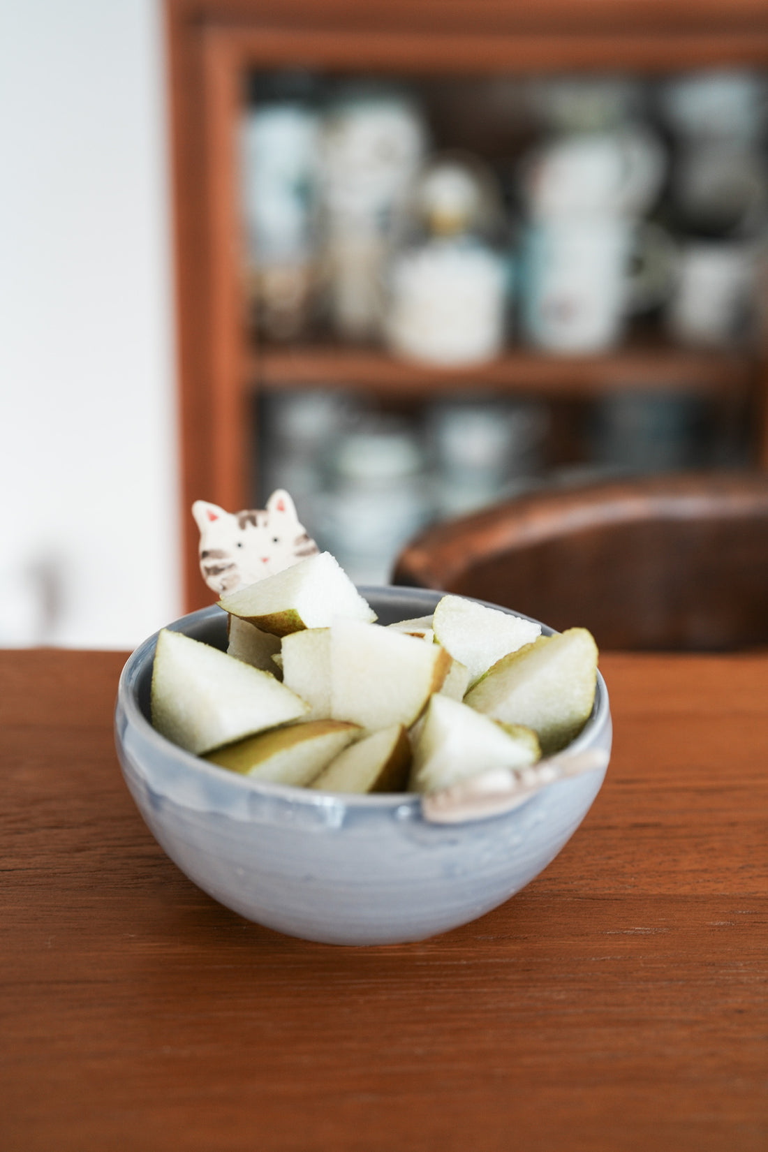 Fumiko Kondo 近藤布美子 - Purple Cat Bowl with Handle FK12