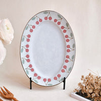 Kei Mitsumochi ミツ持啓 Oval Plate - Red Cherry KM01