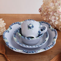 Aiko Miura 三浦愛子 Blue Berry Flower Edge Deep Plate AM01