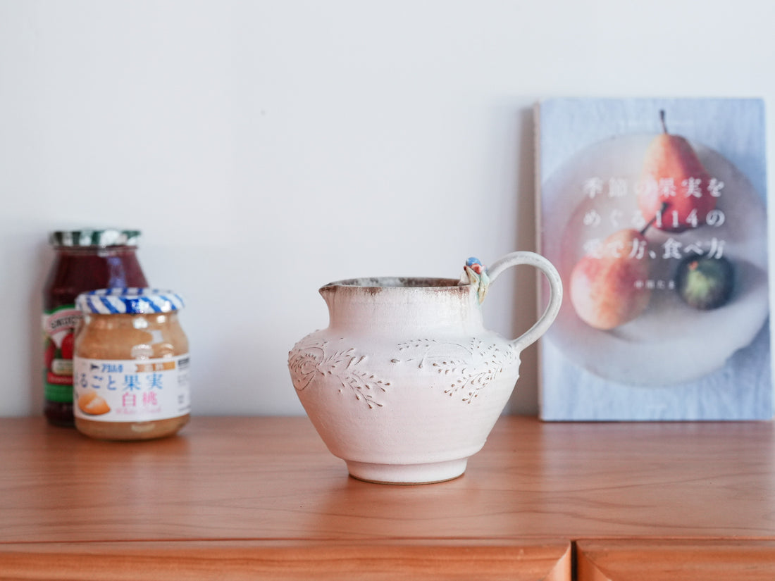 Satomi Motohashi 本橋里美 Bird and Flower Jug - Medium SM20