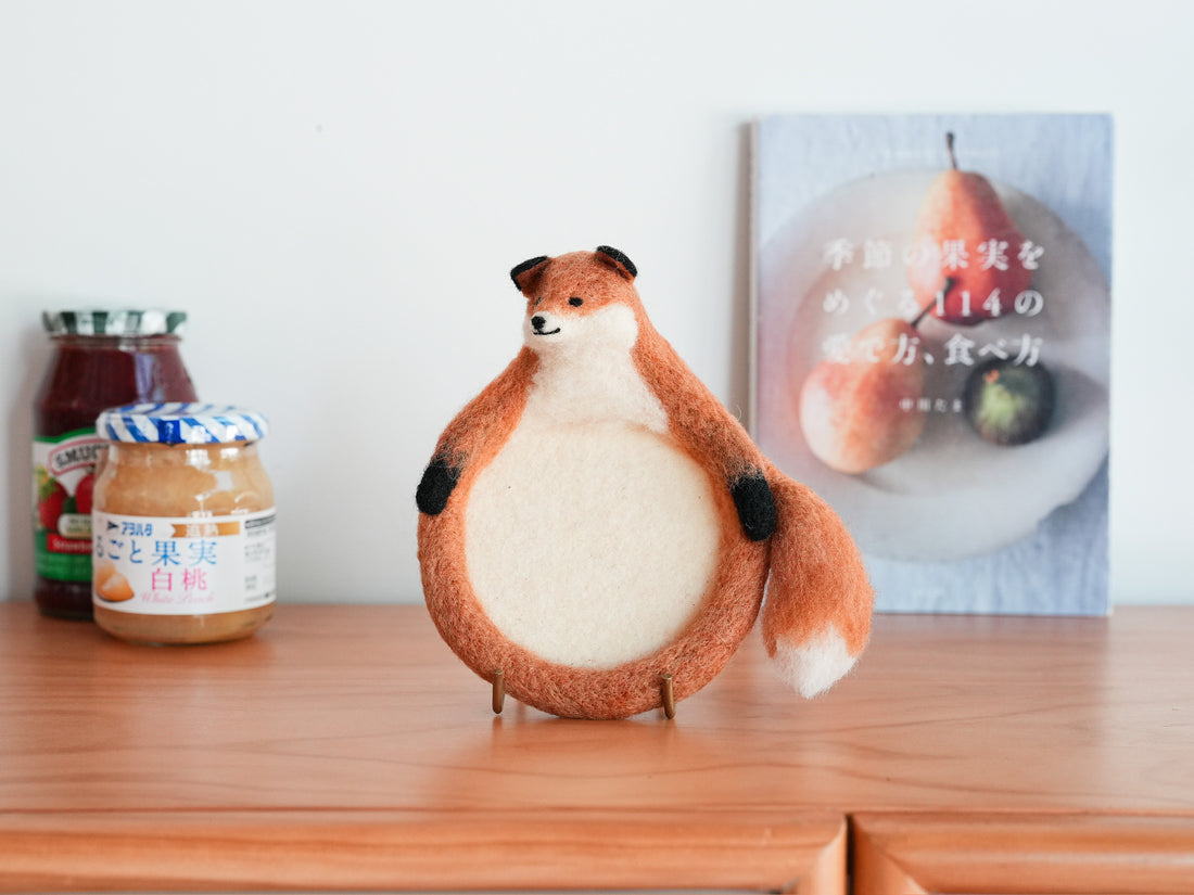 Aya and Yoshiko Wool Felt Animal Coaster -  Fox YS11