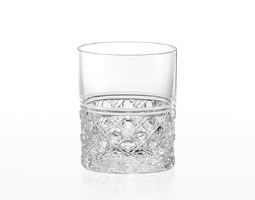 Kagami Crystal - Whiskey Glass, Edo Kiriko “Octagonal Basket Weave”