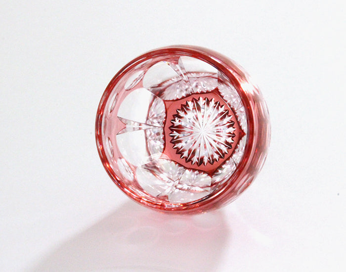 Kagami Crystal - Sake Glass, Edo Kiriko "Cherry" By Satoshi Nabetani