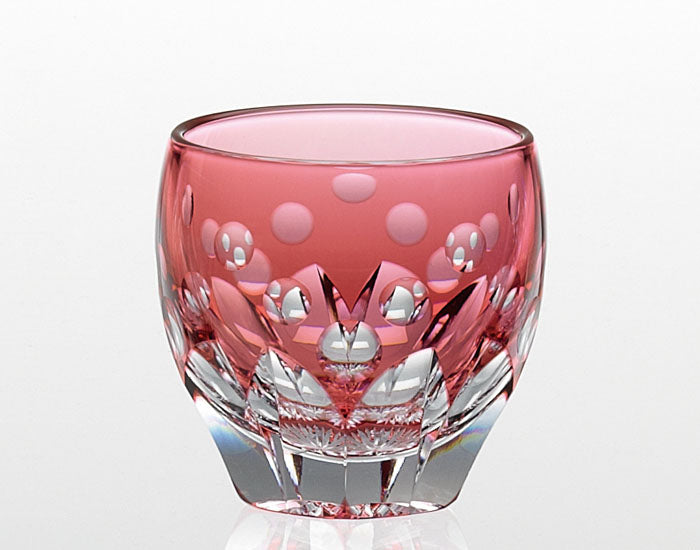 Kagami Crystal - Sake Glass, Edo Kiriko "Cherry" By Satoshi Nabetani