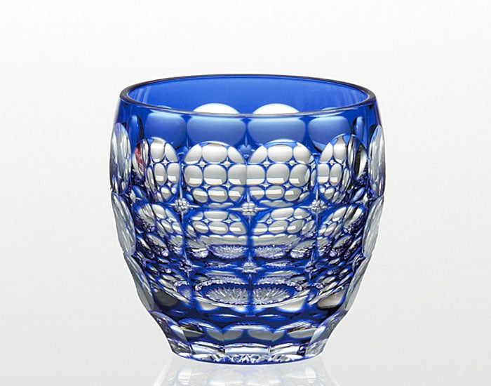 Kagami Crystal - Sake Glass, Edo Kiriko "Hydrangea" By Satoshi Nabetani, Master of traditional crafts