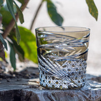 Kagami Crystal - Whiskey Glass, Edo Kiriko “Mai”- Black