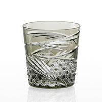 Kagami Crystal - Whiskey Glass, Edo Kiriko “Mai”- Black