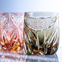 Kagami Crystal - Whiskey Glass, Edo Kiriko Kasaneirome ” Tora-no Mai”