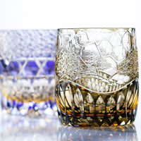 Kagami Crystal - Whiskey Glass, Edo Kiriko Kasaneirome " HyouKou"