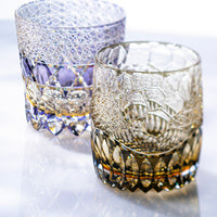 Kagami Crystal - Whiskey Glass, Edo Kiriko Kasaneirome " HyouKou"