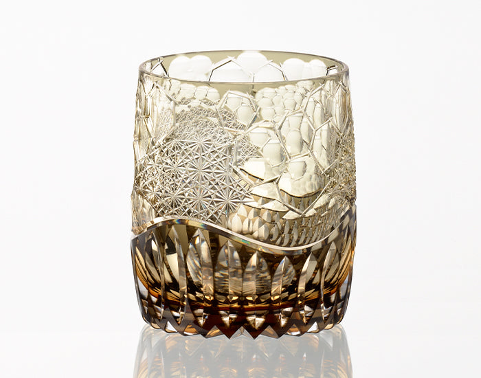 Kagami Crystal - Whiskey Glass, Edo Kiriko Kasaneirome " HyouKou"