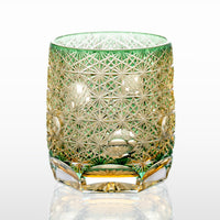 Kagami Crystal - Whiskey Glass, Edo Kiriko Kasaneirome “Marimo” By Junichi Nabetani, Master of traditional crafts