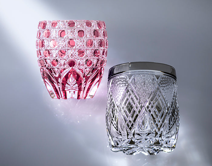 Kagami Crystal - Whiskey Glass, Edo Kiriko "Saika"