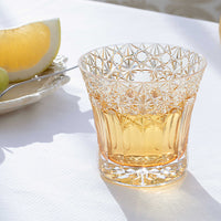 Kagami Crystal - Whiskey Glass, Edo Kiriko “Yume-iro” Yellow