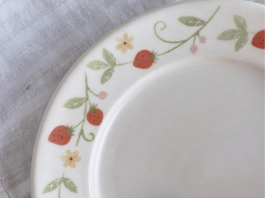 Buncho Pottery 7寸/strawberry and grape rim dish