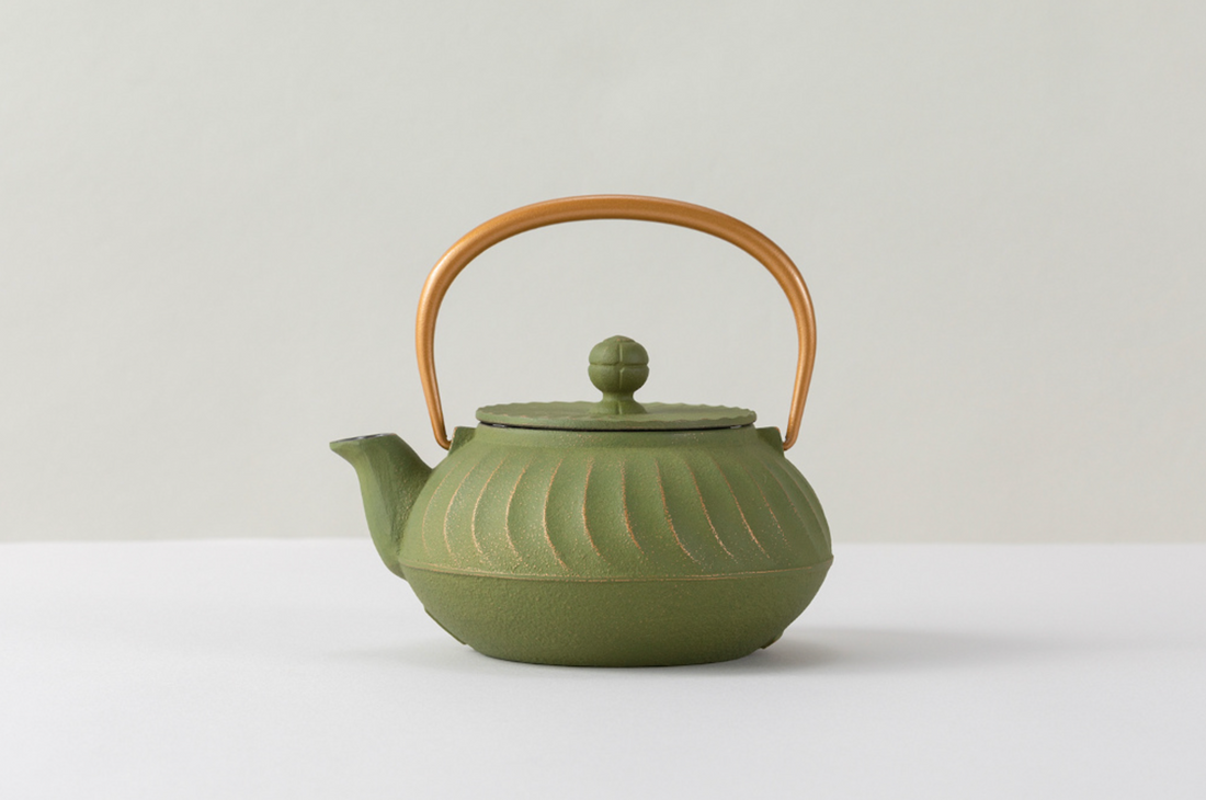 IWACHU Iron Kyusu Teapot Wave Pattern -Tsurugane