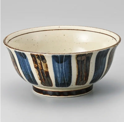 Minoware Ramen Bowl Blue & Brown