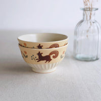 Buncho Pottery Squirrel and tulip bowl