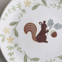 Buncho Pottery 7寸/Plate of squirrels and acorns